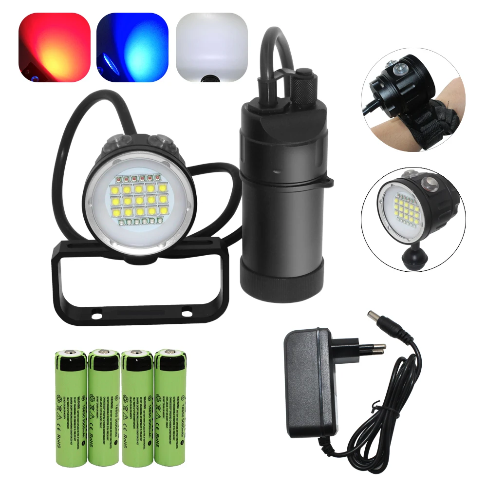Fire Starter Waterproof - 27 LED กระป๋องดําน้ําวิดีโอกันน้ํา 100 M ใต้น้ํา