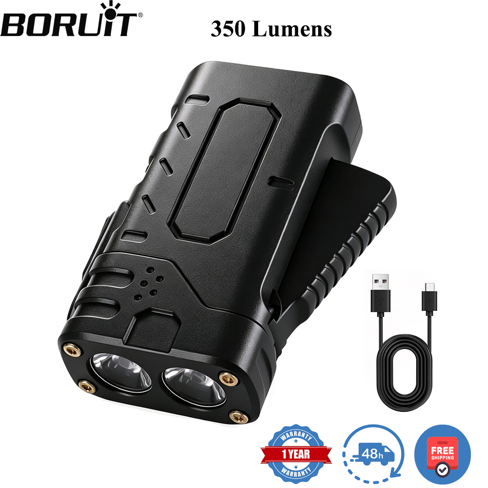 Outdoor Hunting And Fishing - BORUIiT ไฟฉาย LED แบบหมุนมือ EDC ชาร์จไฟผ่าน