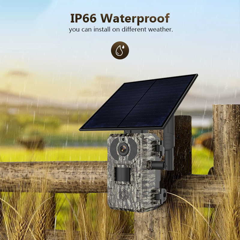 Hunting Outdoor Game - กล้องล่าสัตว์ป่ากลางแจ้ง4MP 4G พร้อมแอป WiFi IP66กันน้ำใช้แผงโซล่าเพื่อความปลอดภัย