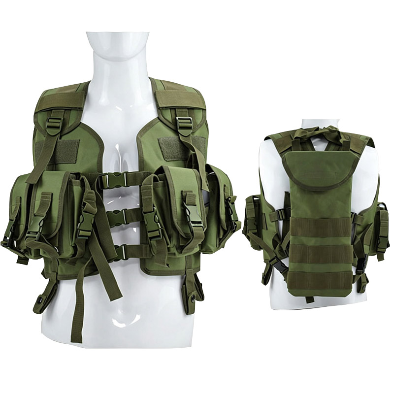 Outdoor Hunting Fleece - เสื้อกั๊กยุทธวิธีสำหรับกีฬากลางแจ้งของผู้ชาย เสื้อผ้าสำหรับการล่าสัตว์ อุปกรณ์ยิงปืน เสื้อกั๊กแอร์ซอฟท์พร้อมถุงน้ำ