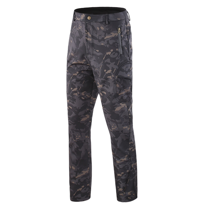 Outdoor Hunting Fleece - กางเกงล่าสัตว์ลายพรางนิ่มกางเกงขนสัตว์กลางแจ้งแนวยุทธวิธีกันลมกันน้ำกางเกงเดินป่า4XL ฤดูใบไม้ร่วงฤดูหนาว