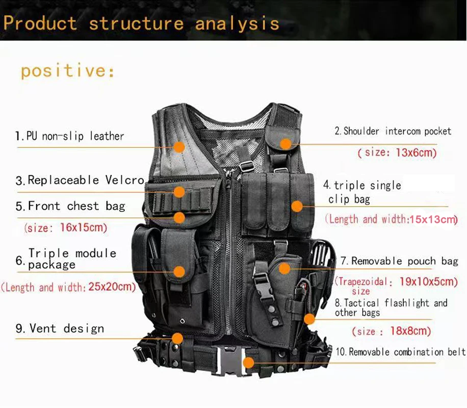 ปรับ MOLLE เสื้อกั๊กยุทธวิธี C - Hunting Outdoor Game บทวิจารณ์และราคา