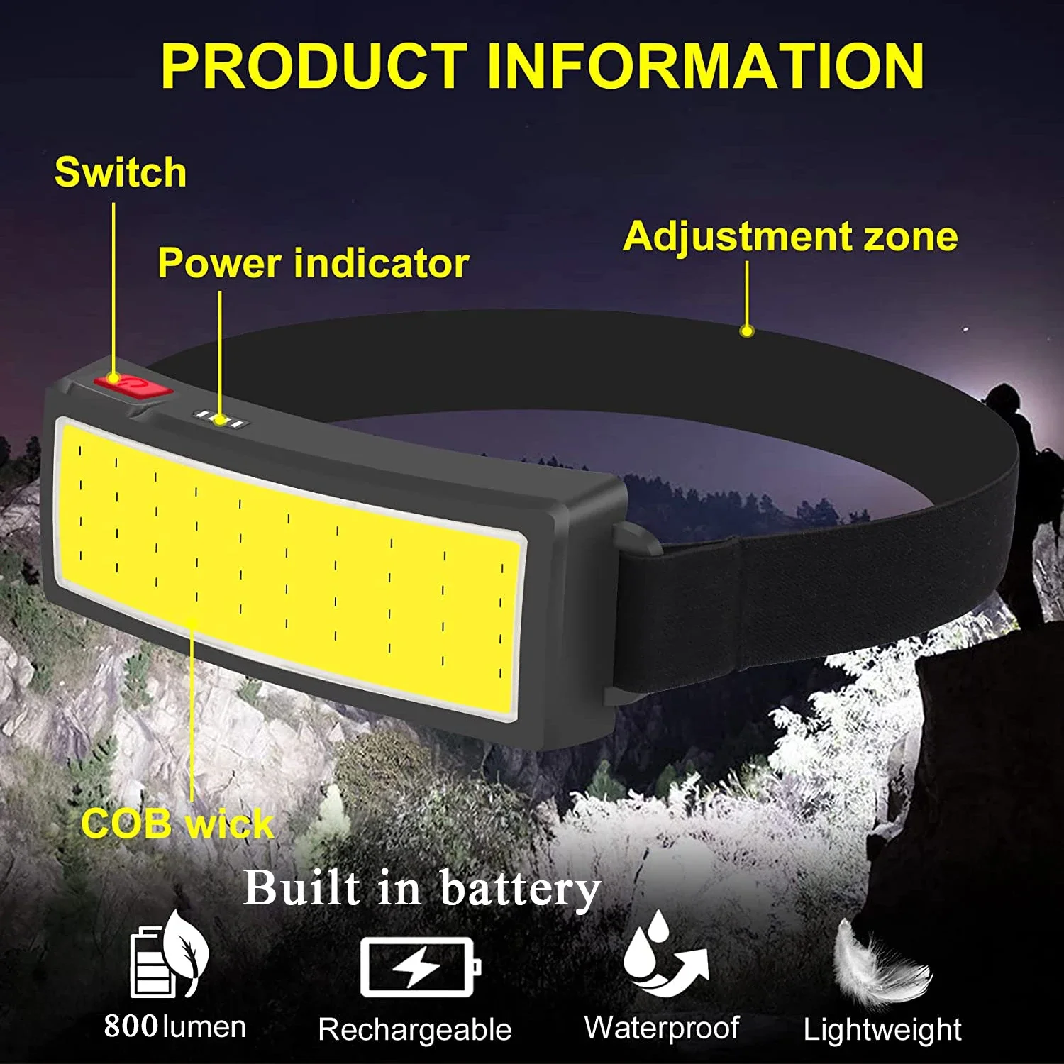 COB ไฟหน้า LED แบบพกพา ไฟหน้าส - Outdoor Hunting And Fishing บทวิจารณ์และราคา