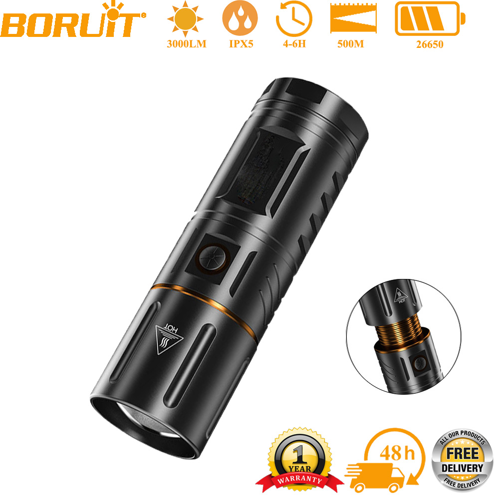 BORUiT อัลตร้าไบรท์ 3000LM ไฟฉ - Outdoor Hunting And Fishing บทวิจารณ์และราคา